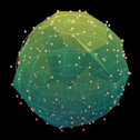A noisy spherical point cloud with an embedded two-cycle representative, the Open Applied Topology icon
